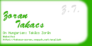 zoran takacs business card